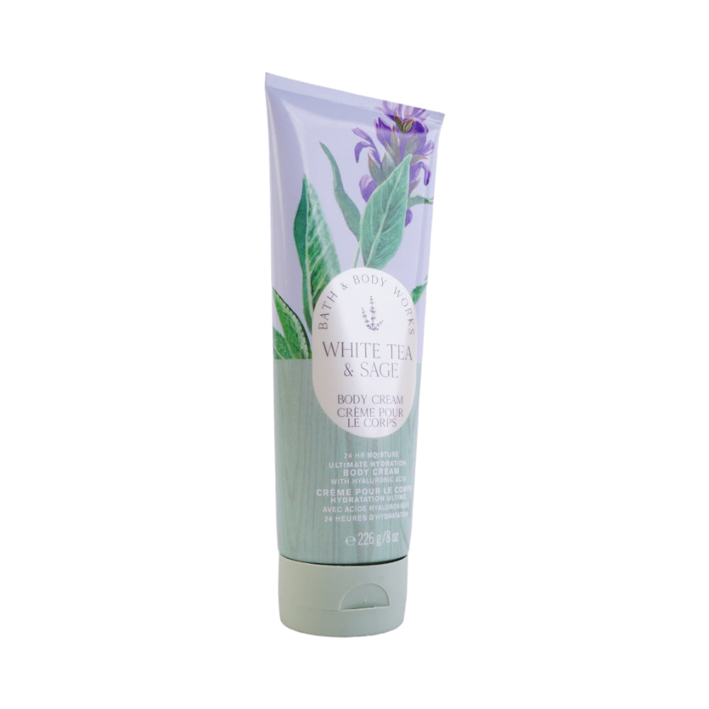 BBW WHITE TEA & SAGE BODY CREAM 226GM