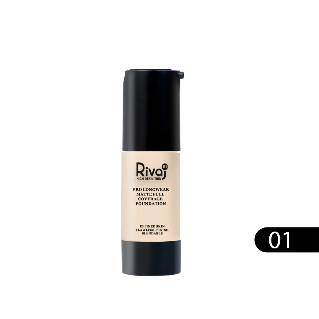RIVAJ HD PRO LONGWEAR MATTE FULL COVERAGE FOUNDATION 30ML