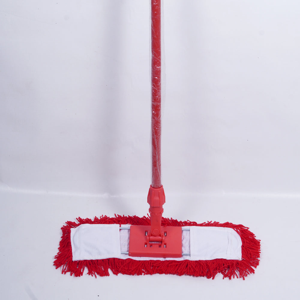 H&C DUST MOP ACRYLIC + FRAME 40 CM + IRON HANDLE (RED)