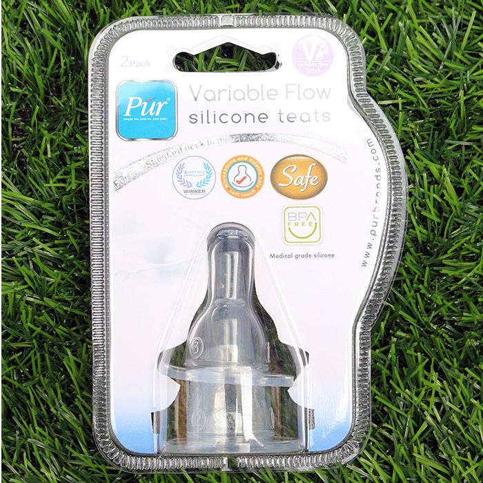 PUR SILICONE NIPPLE VARIABLE FLOW STANDARD NECK 3208 2 PC