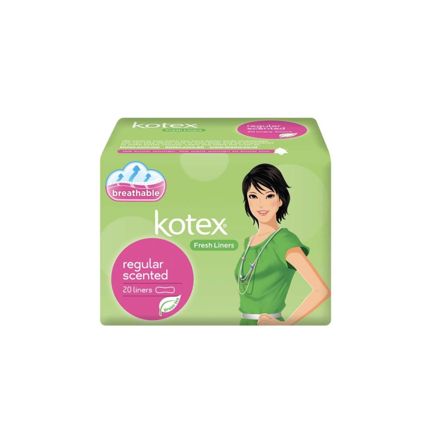 KOTEX SANITARY PADS DAILY AROMA FRESH DAUN SIRIH SCENTED 20P