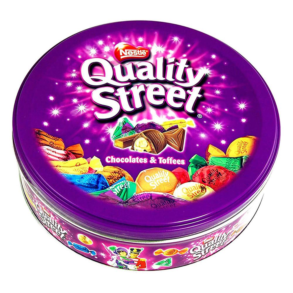 NESTLE QUALITY STREET CHOCOLATE AND TOFFEES TIN 480 GM