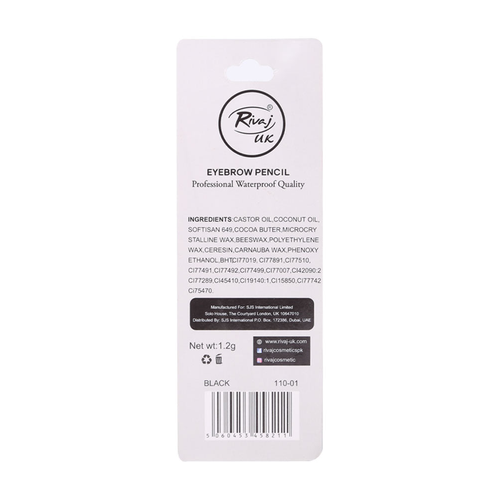 RIVAJ EYEBROW WITH BRUSH PENCIL BLACK 1.2G
