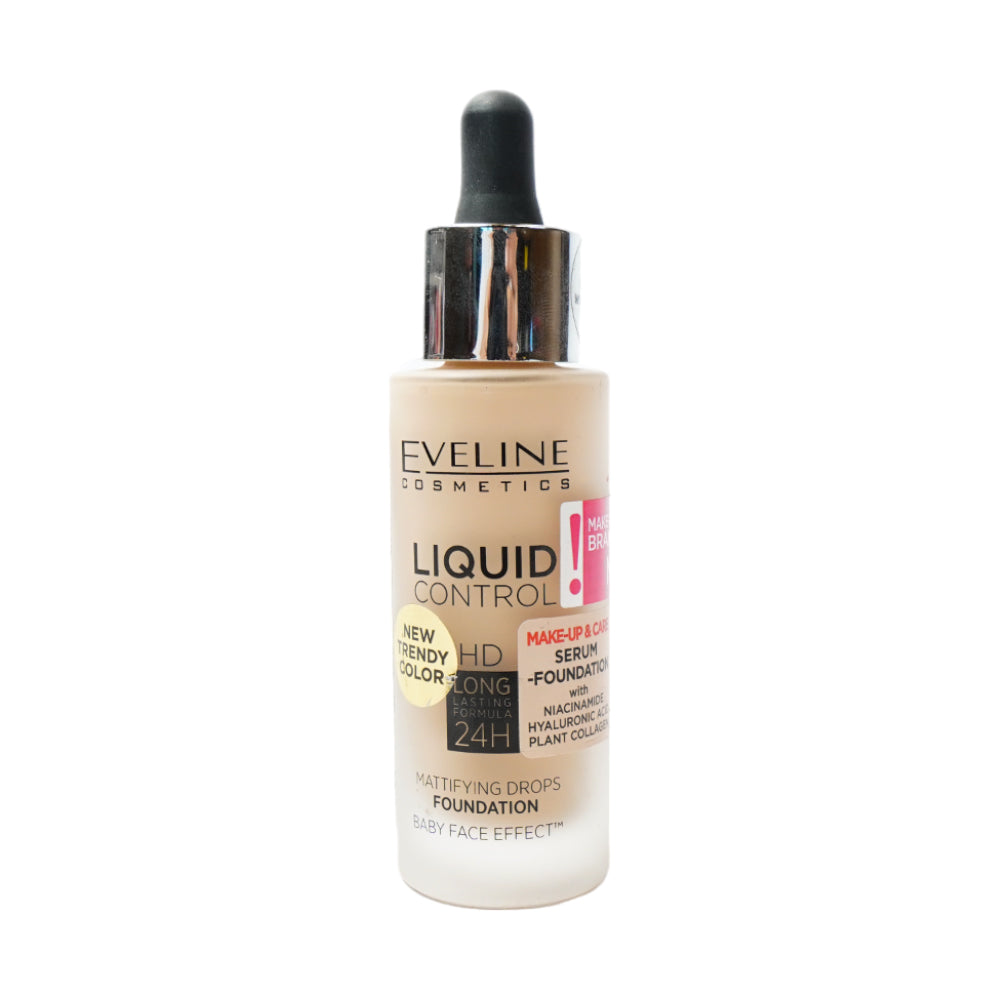 EVELINE LIQUID CONTROL MATT DROPS FOUNDATION LIGHT ROSE 25