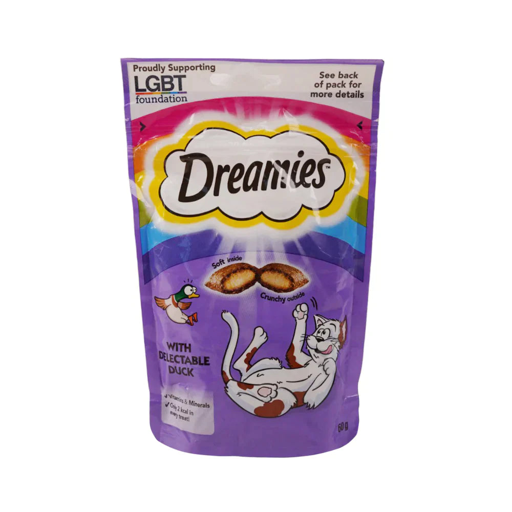 DREAMIES CAT FOOD DELECTABLE DUCK 60 GM