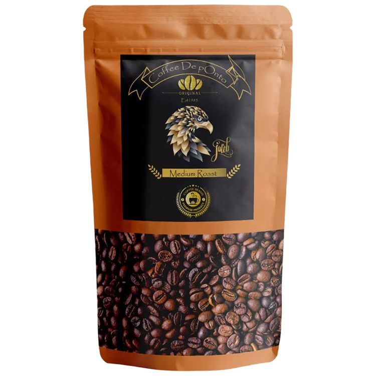 CAFFE LUSSO ROBUSTA MEDIUM ROAST COFFEE BEANS POUCH 400GM