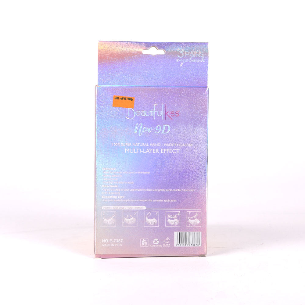 BEAUTIFUL KISS 9D EYE LASHES 3 PAIR PACK IR E-7387