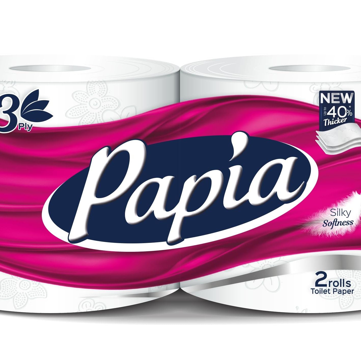 PAPIA TOILET ROLLS SILKY SOFTNESS 2PCS 3PLY