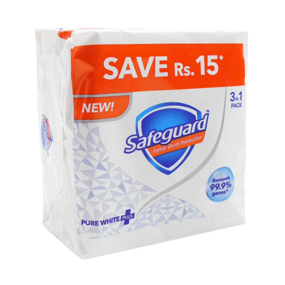 SAFEGUARD SOAP PURE WHITE LARGE SIZE 3X95 GM