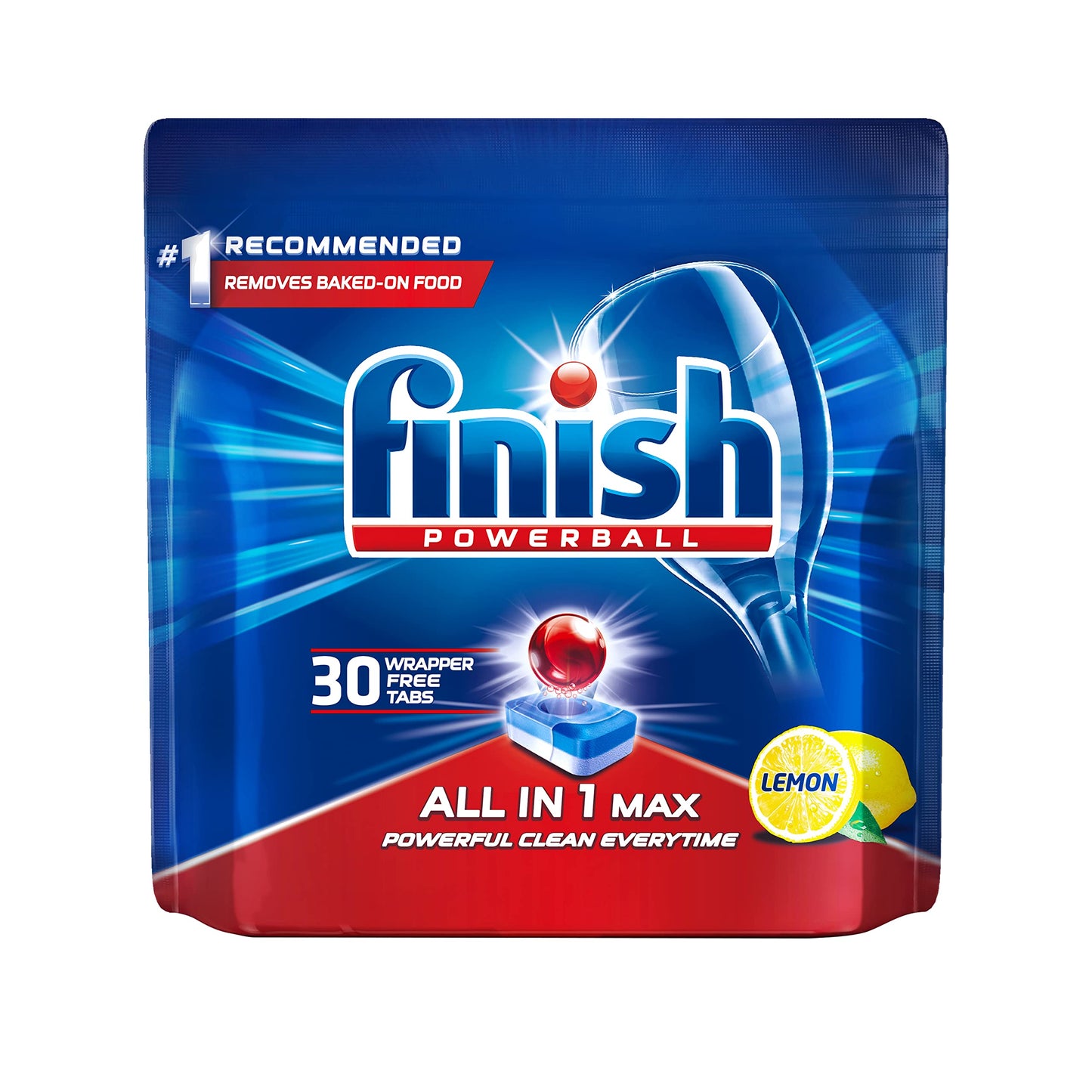 FINISH DISHWASH POWER BALL SPARKLE MAX LEMON 36PC 558 GM