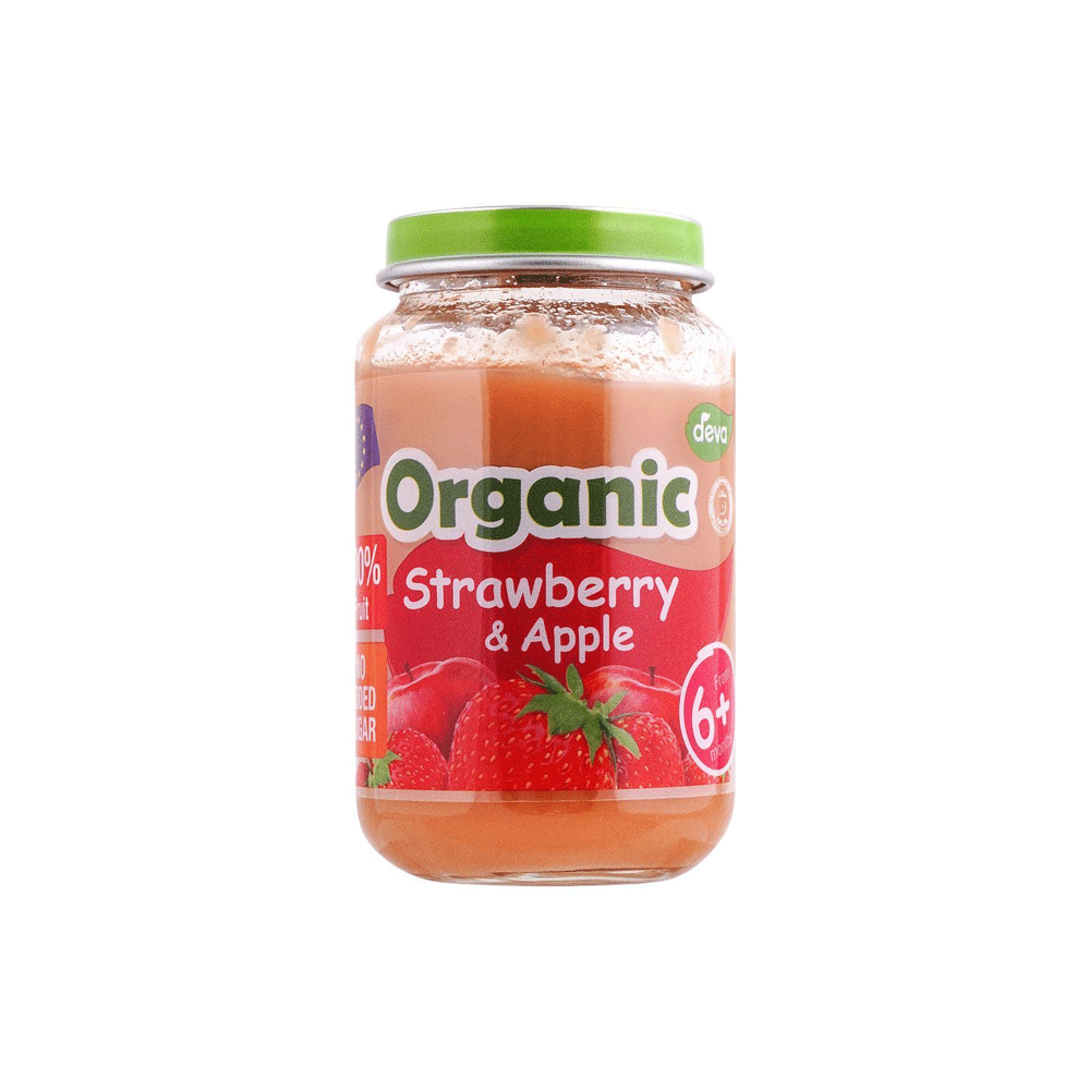 DEVA BABY FOOD STRAWBERRY & APPLE 6+ MONTH ORGANIC 190 GM