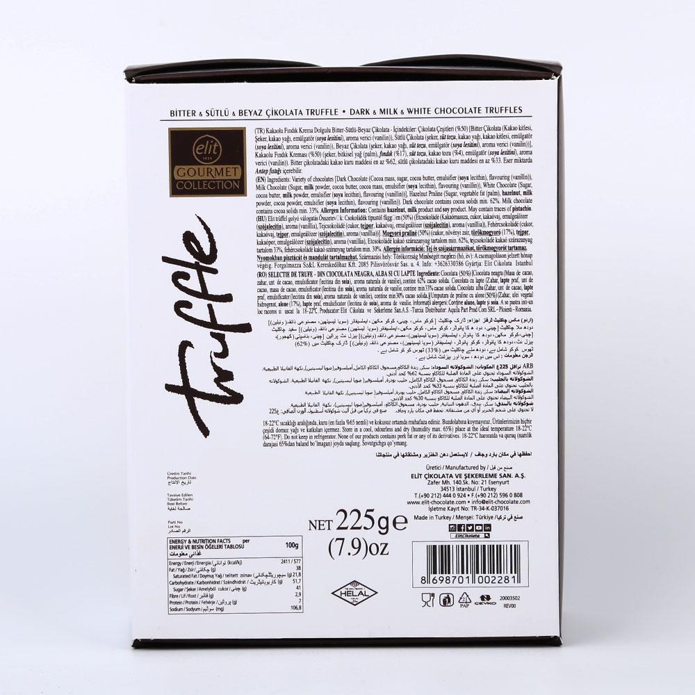 ELIT TRUFFLE CHOCOLATE DARK WHITE MILK TRUFFLES 225 GM