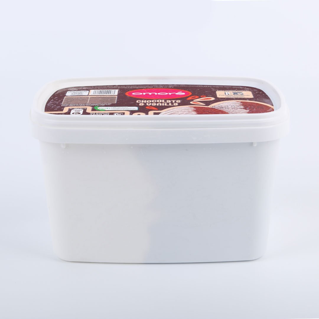 OMORE ICE CREAM 2IN1 CHOCOLATE & VANILLA BUCKET 1400 ML