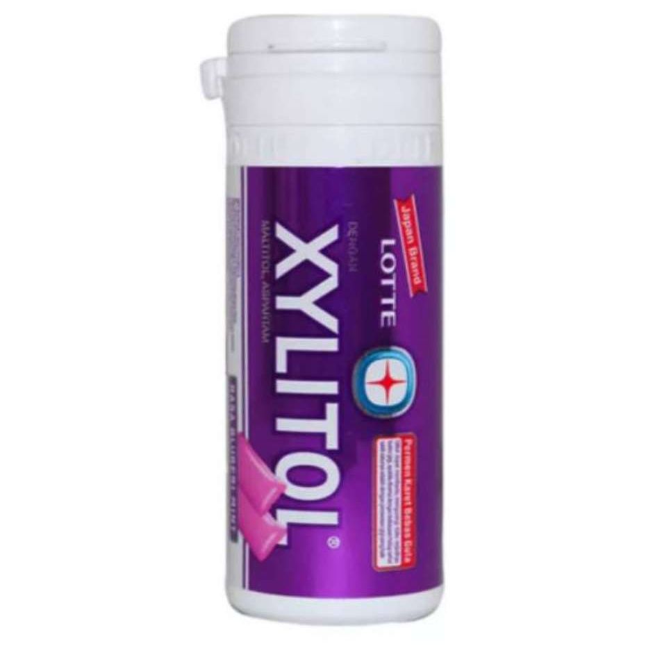 LOTTE XYLITOL CHEWING GUM BLUBERI MINT BOTTLE 29 GM