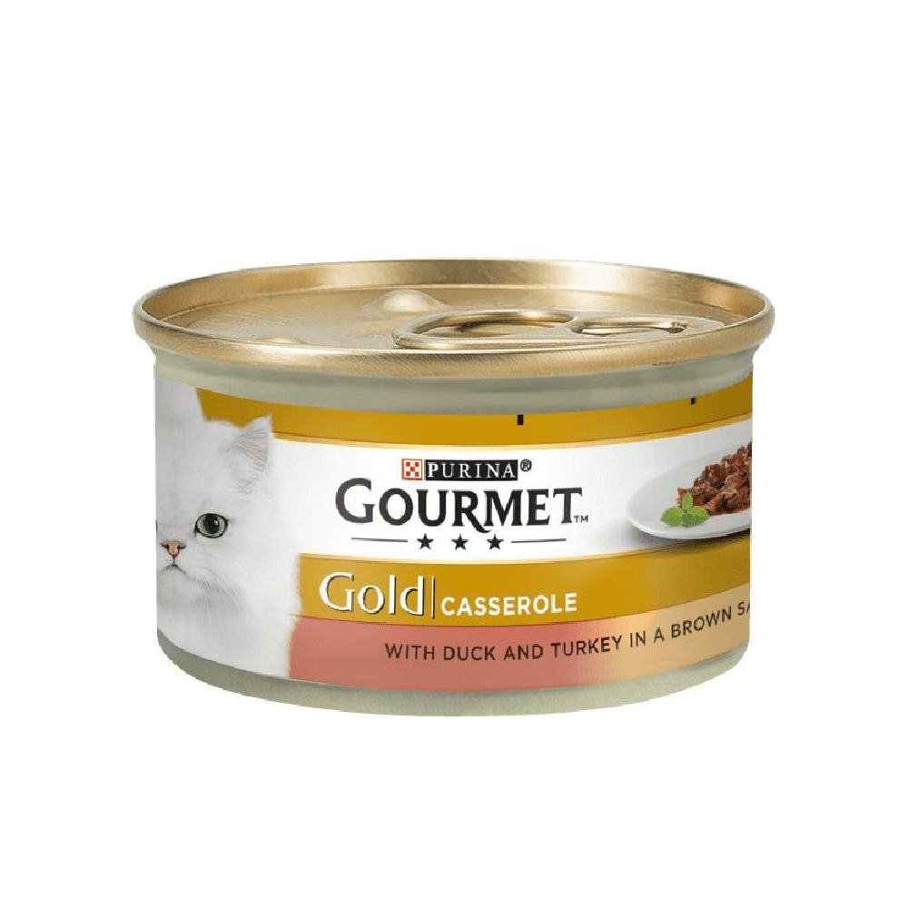 PURINA GOURMET CAT FOOD CASSEROLE WITH DUCK AND TURKEY 85 GM