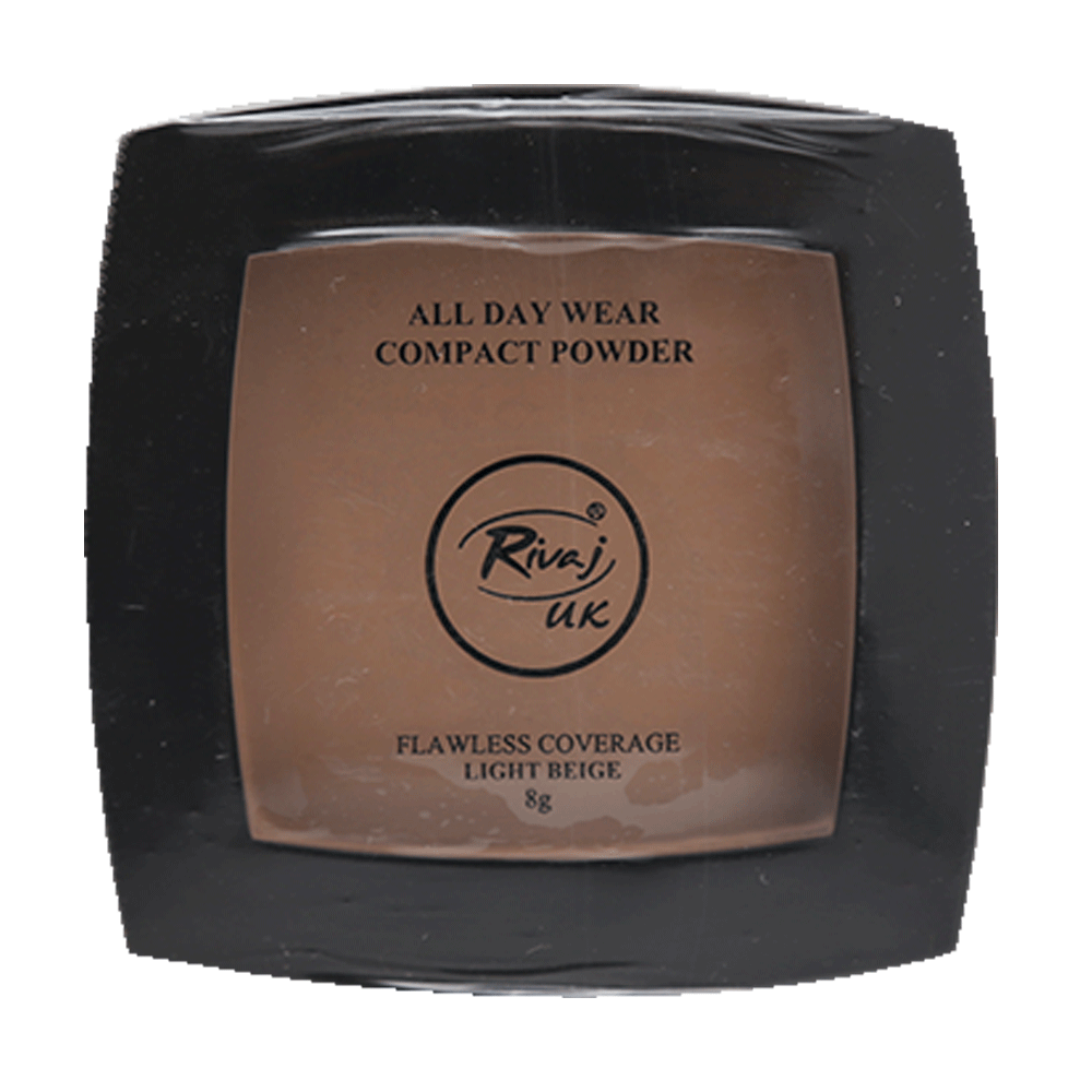RIVAJ ALL DAY WEAR FLAWLESS COVERAGE COMPACT POWDER LIGHT BE