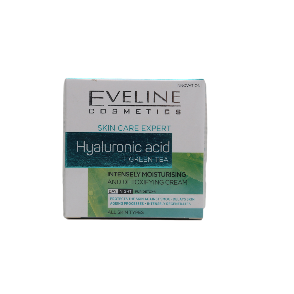 EVELINE SKIN CARE EXPERT HYALURONIC ACID + GREEN TEA CREAM 5
