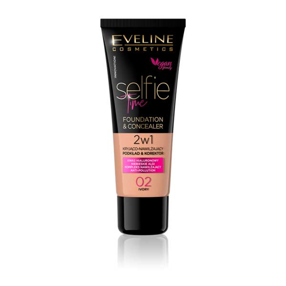 EVELINE SELFIE TIME FOUNDATION & CONCEALER 02 IVORY 30ML
