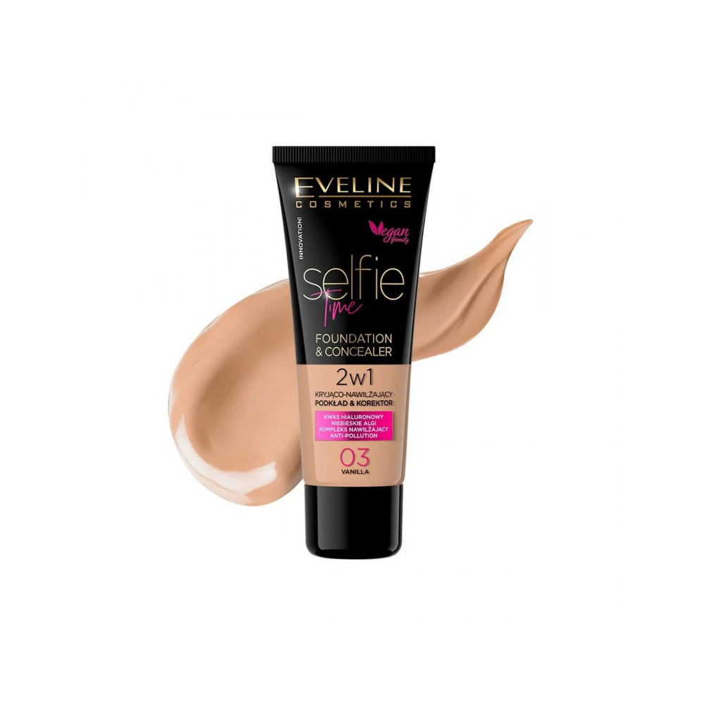 EVELINE SELFIE TIME FOUNDATION & CONCEALER 03 VANILLA 30ML