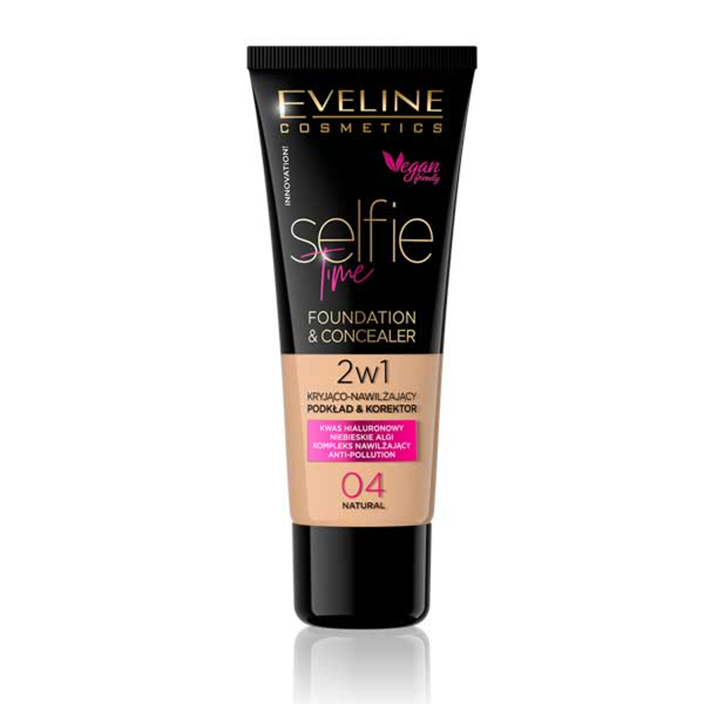 EVELINE SELFIE TIME FOUNDATION & CONCEALER 04 NATURAL 30ML