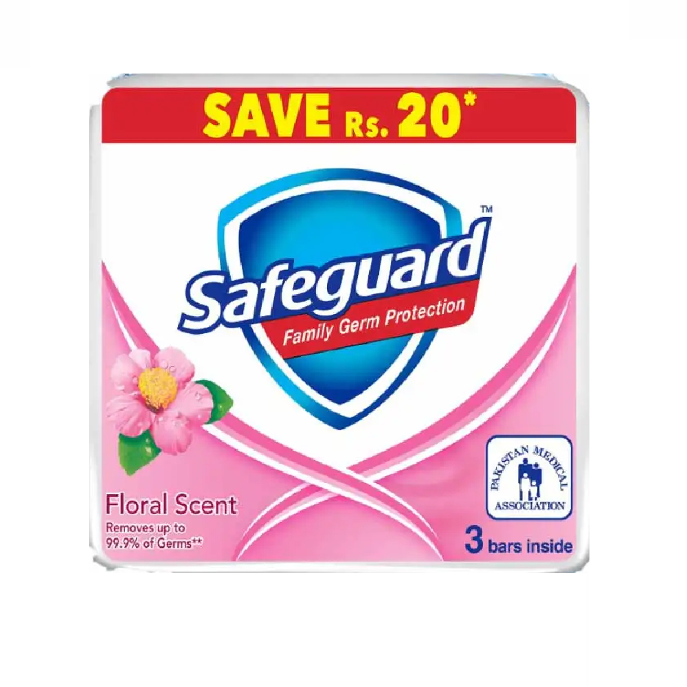 SAFEGUARD SOAP FLORAL SCENT MEDIUM SIZE 3X95 GM