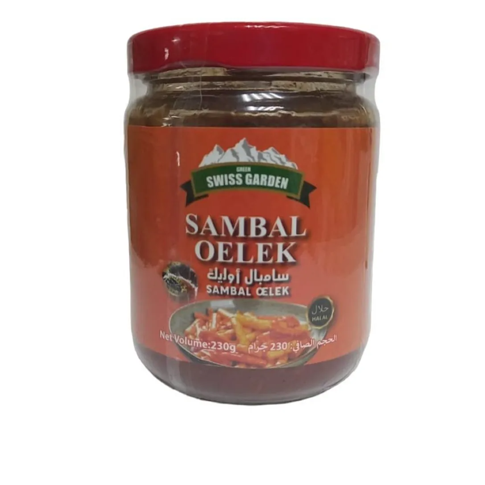 SWISS GREEN GARDEN SAUCE SAMBAL OELEK 230 GM