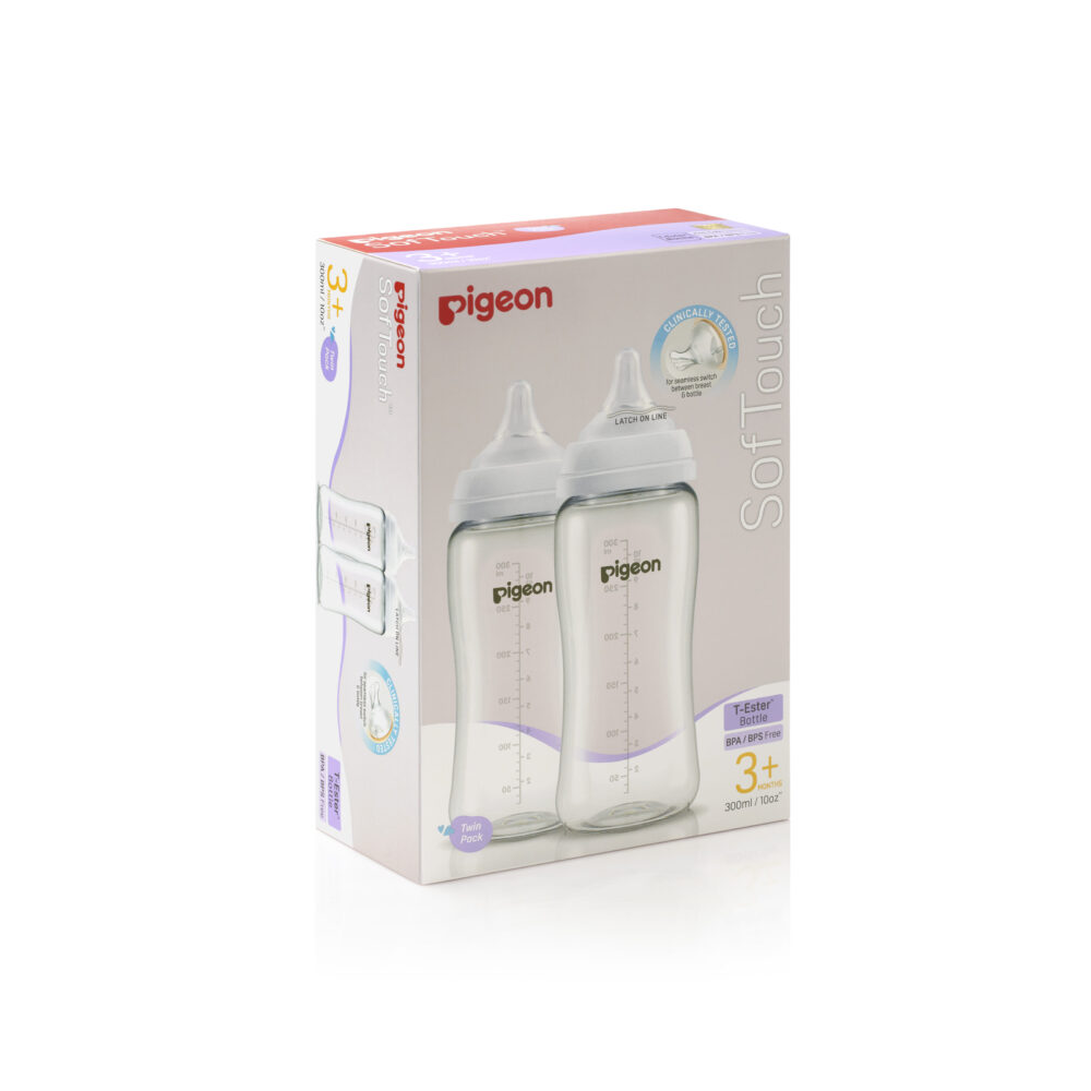 PIGEON FEEDING BOTTLE TWIN PACK 3M+ 300 ML 79447