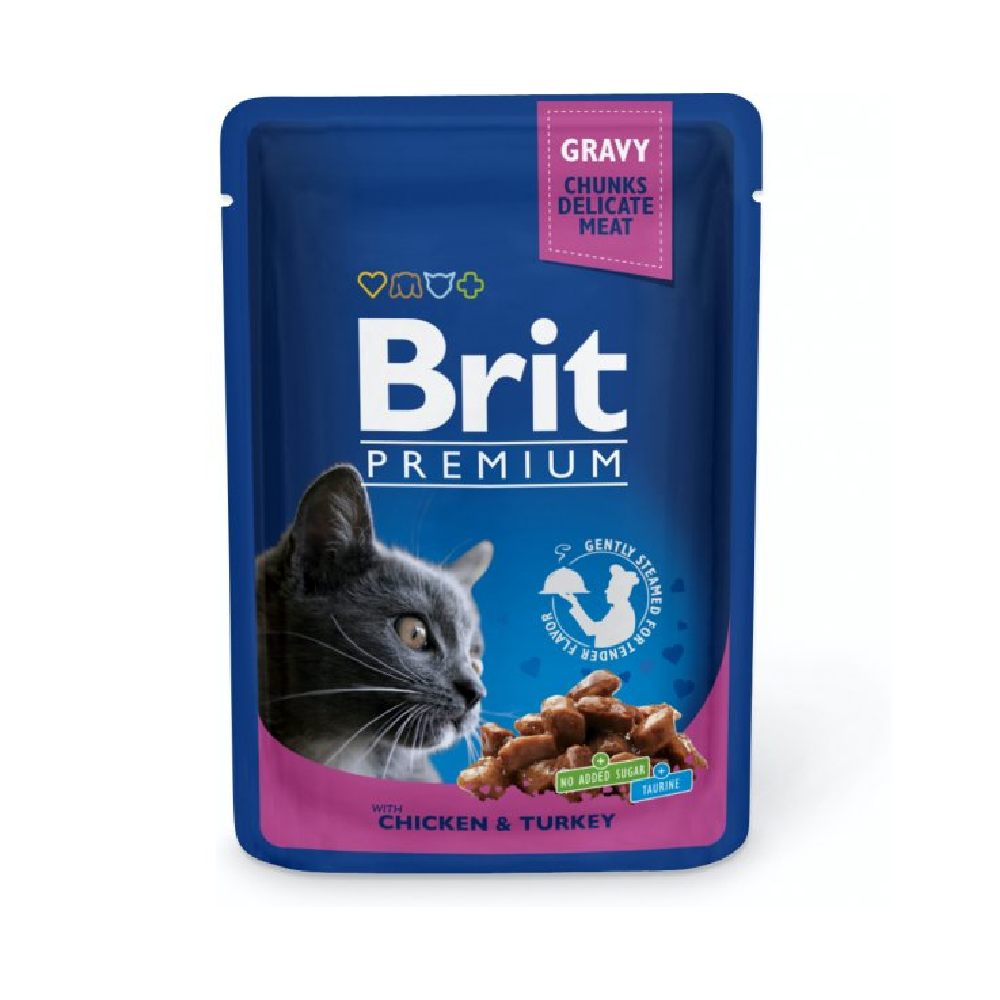 BRIT PREMIUM CAT FOOD CHICKEN & TURKEY 100 GM