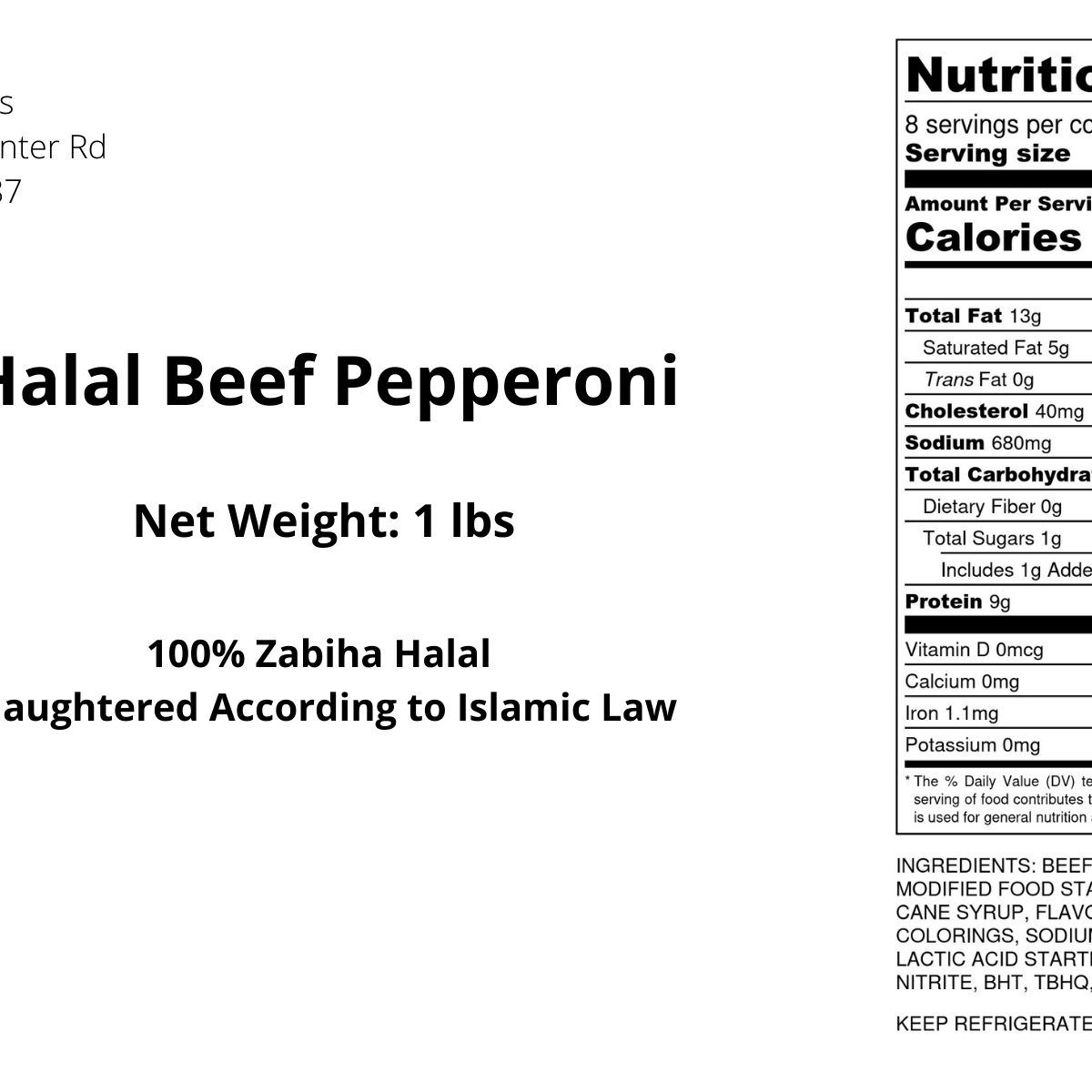 Halal Sliced Beef Pepperoni | Delicious for Pizzas |