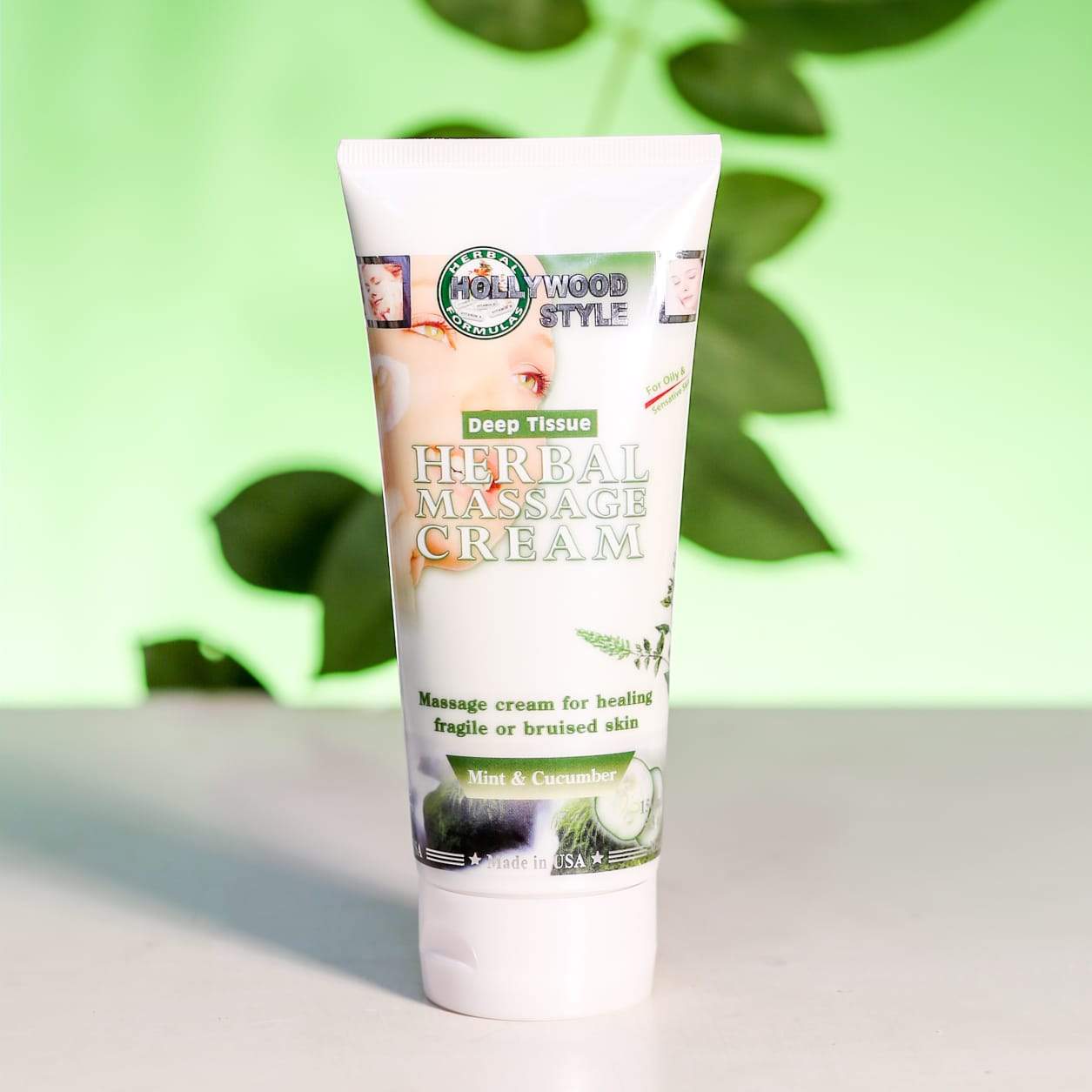 HOLLYWOOD STYLE HERBAL MASSAGE CREAM MINT AND CUCUMBER 150 M