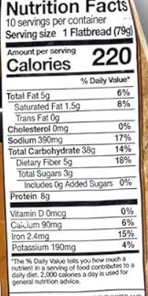 Kontos Whole Wheat Pocketless Pita