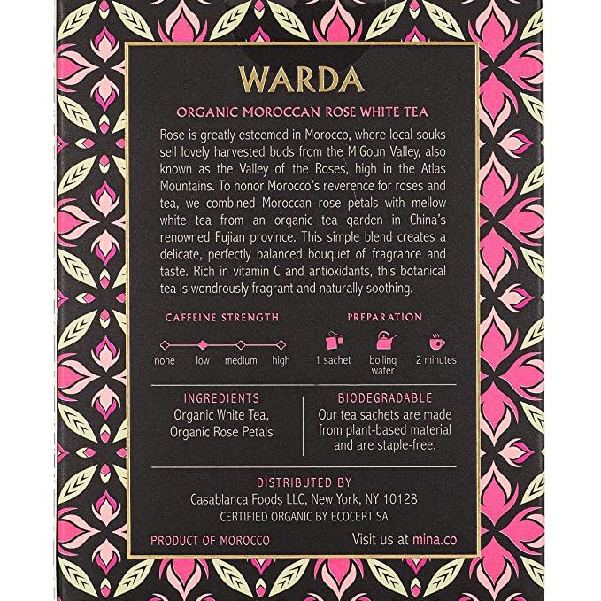 Mina Warda Organic Moroccan Rose White Tea