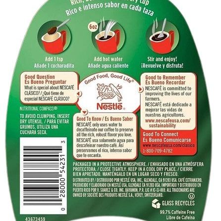 Nescafe Clasico Decaf Coffee Large