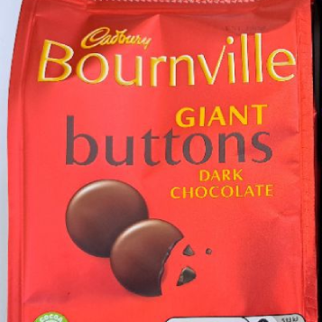 CADBURY CHOCOLATE BUTTONS BOURNVILLE GIANT 110 GM