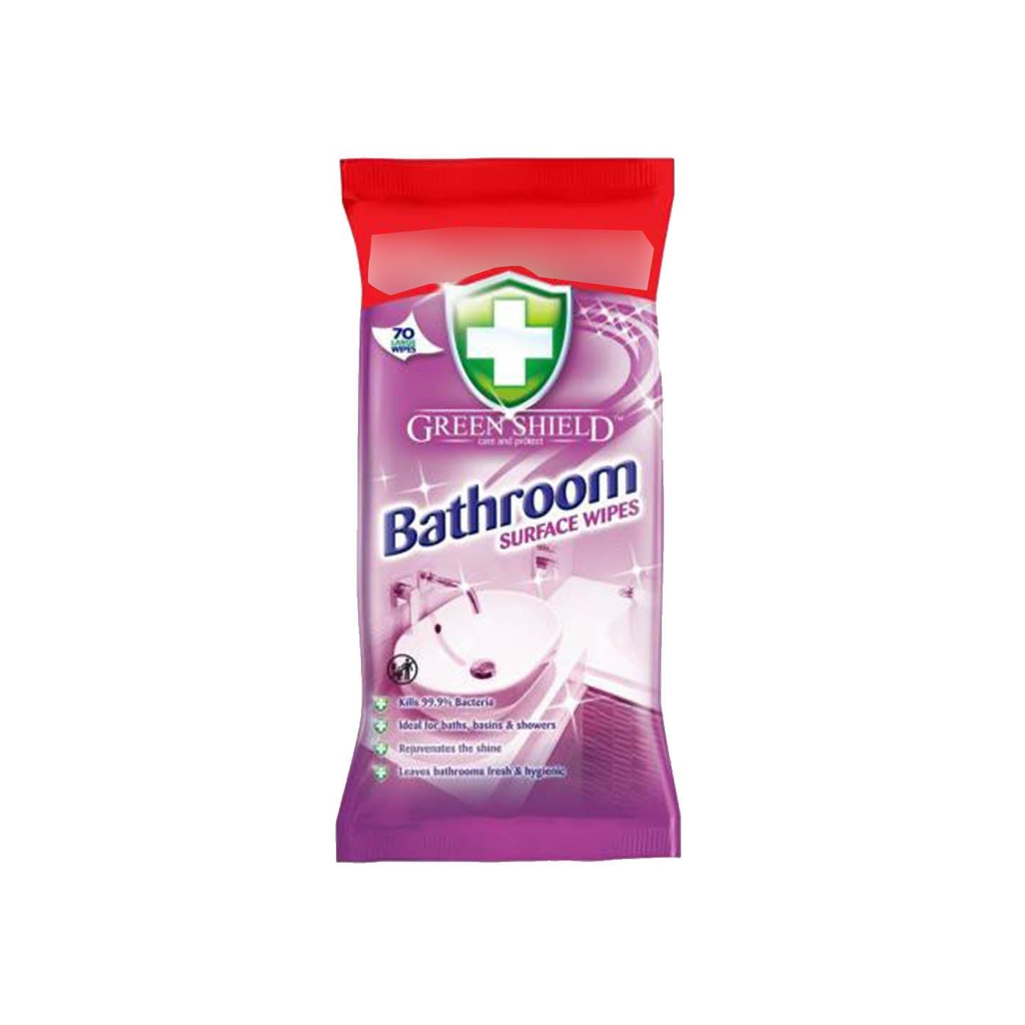 GREEN SHIELD WIPES BATHROOM SURFACE 70PC