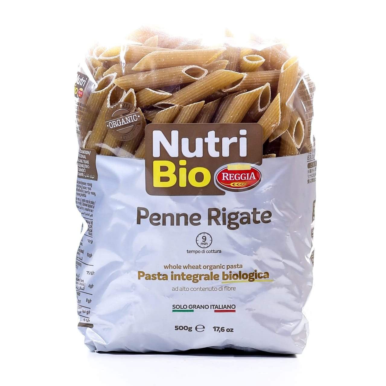 REGGIA PASTA NUTRI BIO PENNE RIGATE ORGANIC 500 GM