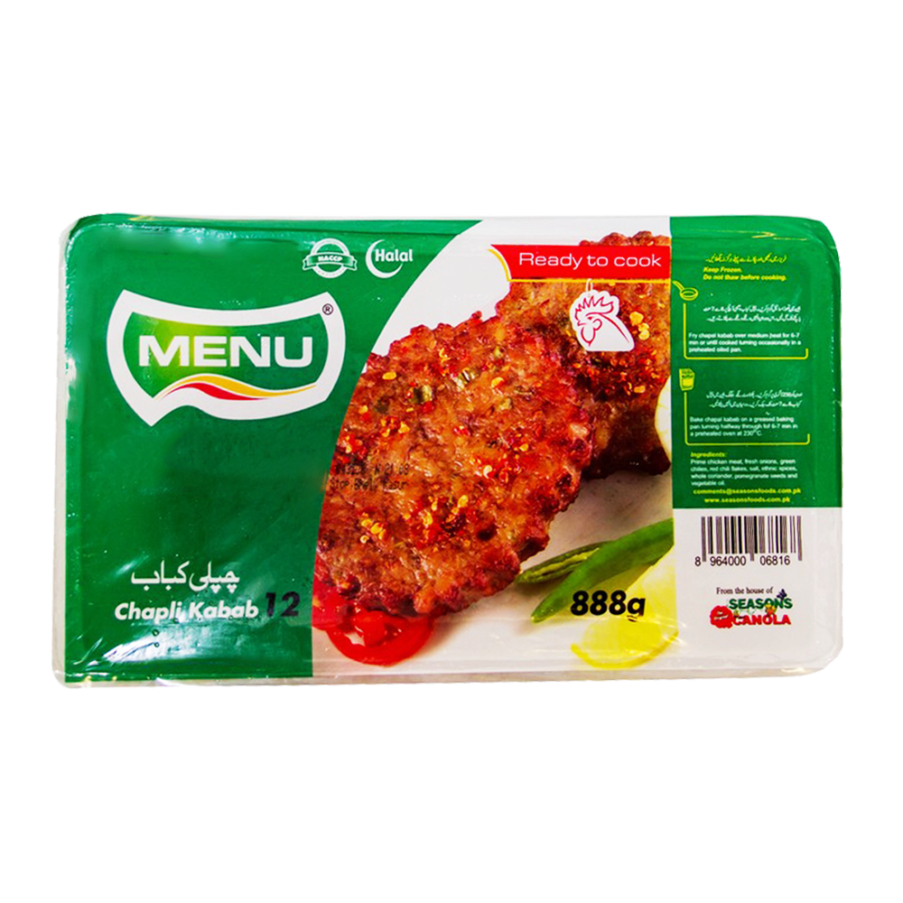 MENU CHAPLI KABAB LARGE 888 GM