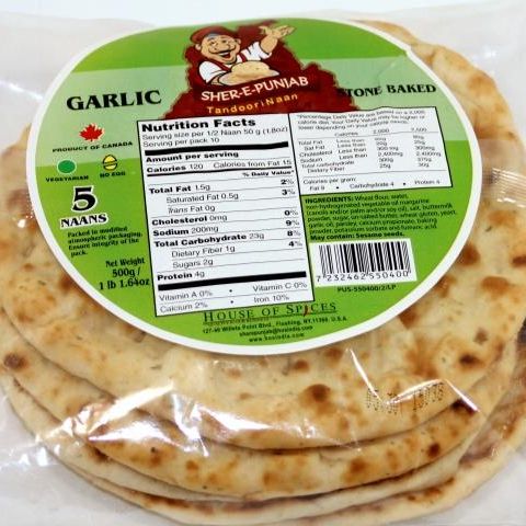 Sher -E- Punjab - Garlic Naan 5Ct.