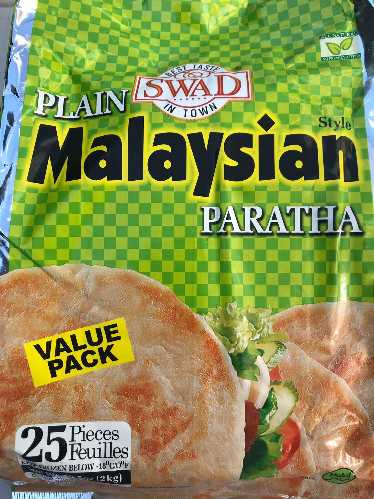 Swad Plain Malaysian Paratha Value Pack (25pcs)