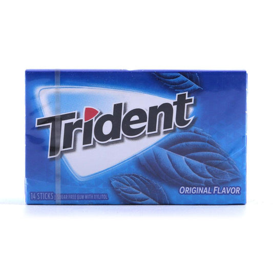 TRIDENT BUBBLE GUM ORIGINAL SUGAR FREE 14 STICKS