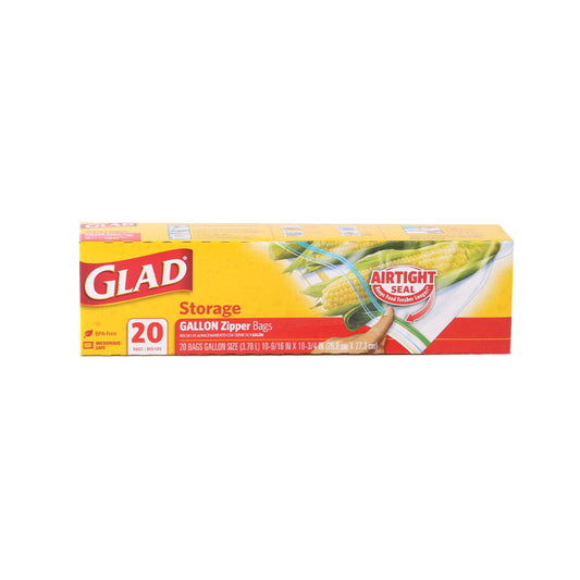 GLAD GALLON ZIPPER BAGS STORAGE AIRTIGHT SEAL 27.3CM 20PC