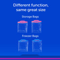 Ziploc® Brand Freezer Bags with New Stay Open Design, Quart, 75, Patented Stand-up Bottom, Easy to Fill Freezer Bag, Unloc a Free Set of Hands in the Kitchen, Microwave Safe, BPA Free