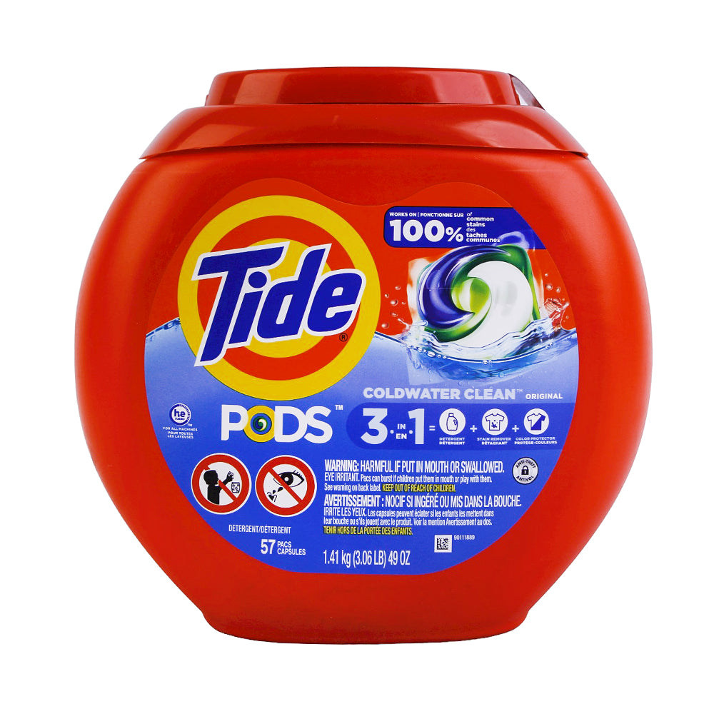 TIDE PODS 3IN1 COLD WATER CLEAN ORIGINAL 57 PCS 1.41 KG