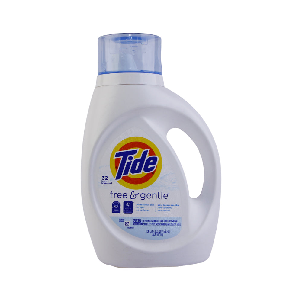 TIDE WASHING LIQUID FREE & GENTLE WHITE 1.36 LTR