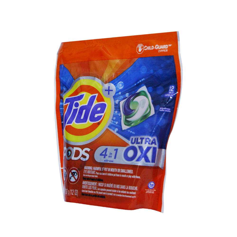 TIDE LIQUID WASHING PODS ULTRA OXI 4IN1 12PC 357 GM