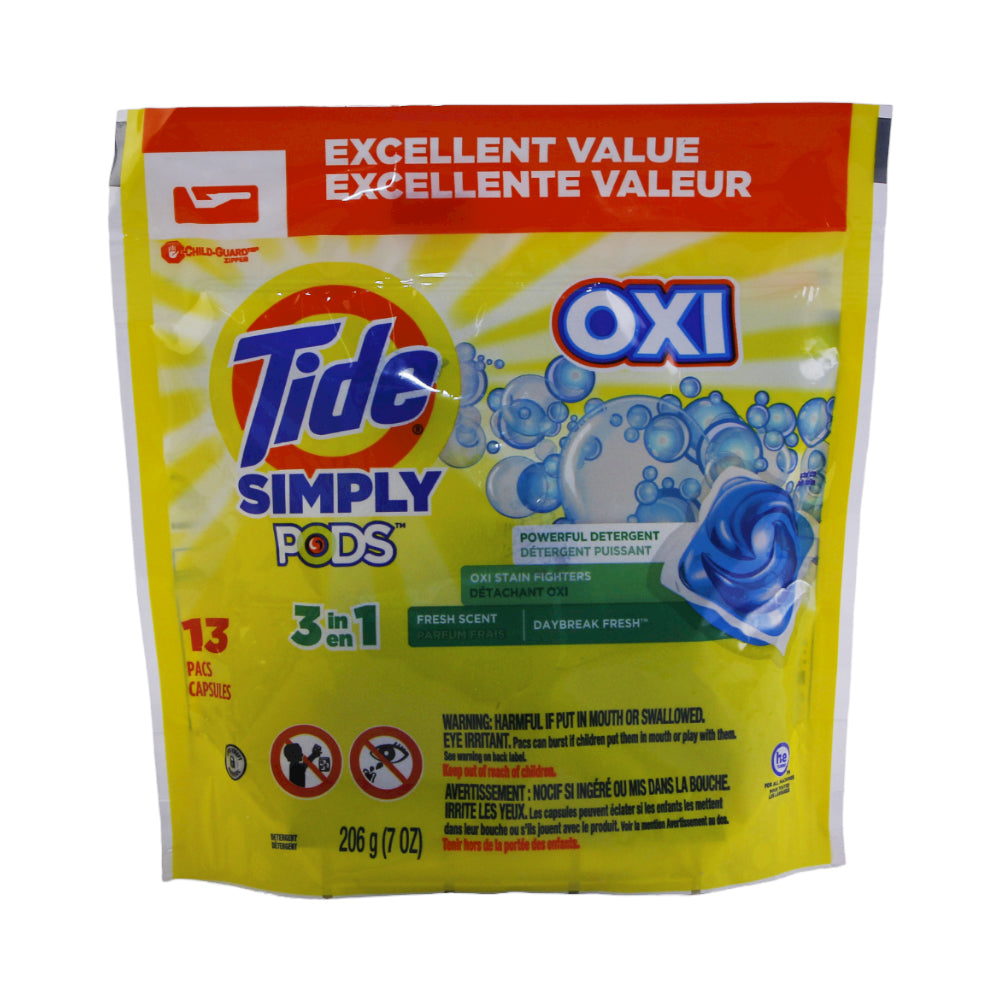 TIDE LIQUID WASHING PODS OXI FRESH SCENT 3IN1 222 GM