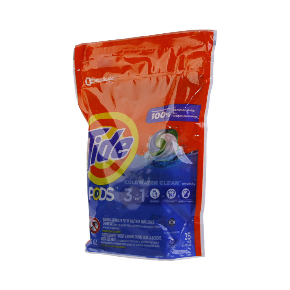 TIDE LIQUID WASHING PODS ORIGINAL 3IN1 35PC 871 GM