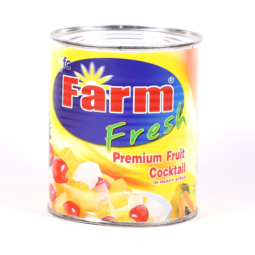 FARM FRESH FRUIT COCKTAIL IN HEAVY SYRUP TIN 836 GM