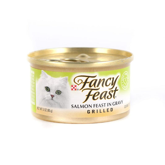 FANCY FEAST CAT FOOD SALMON FEAST IN GRAVY GRILLED 85 GM