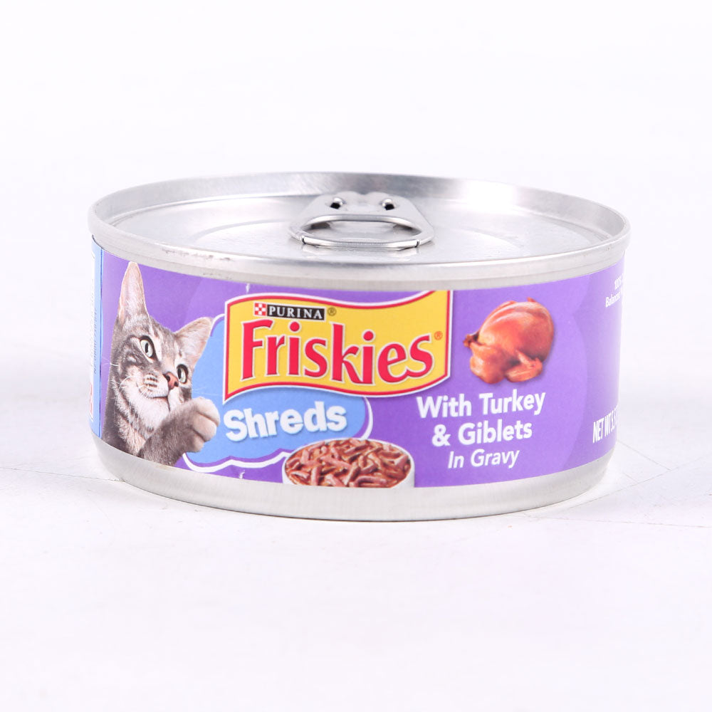 PURINA FRISKIES CAT FOOD SHREDS WITH TURKEY & GIBLETS 156 GM